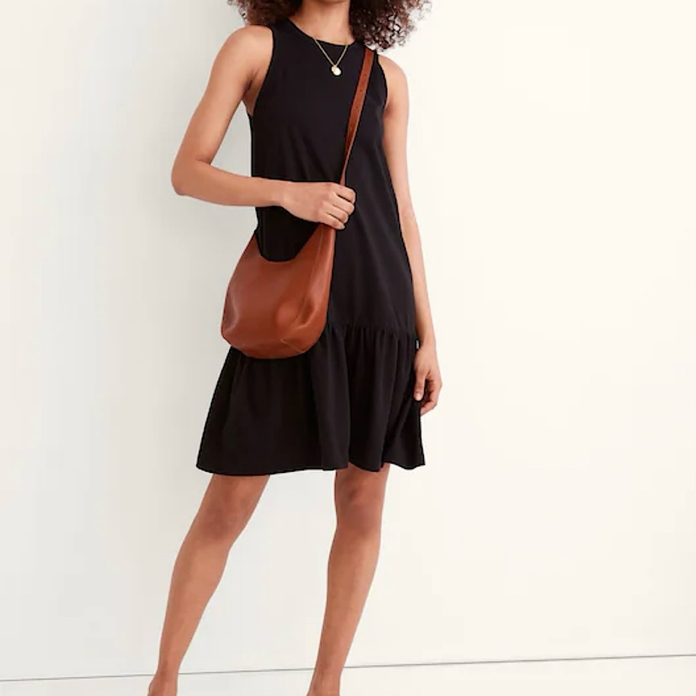 Madewell Brightside Ruffle Tank Mini Dress Black Women’s Size Small